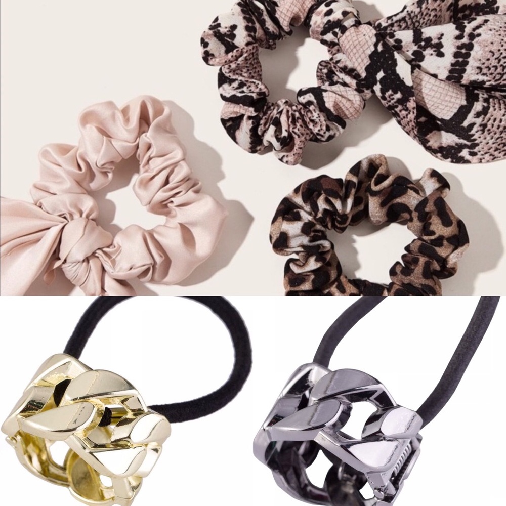 Satin scrunchies & super elegant hair cuffs